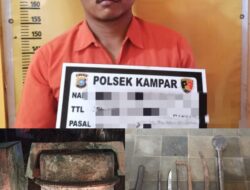 Ketahuan Mencuri, OB Dihajar Warga dan Diboyong ke Polsek Kampar