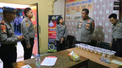 Kapolres Labuhanbatu Cek Mako & Test Urine Personil Polsek NA IX-X