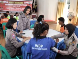 Polwan Polres Tapteng Bakti Kesehatan Bagi WBP Lapas Sibolga