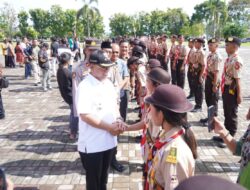 Bupati Toba Lepas Keberangkatan Pramuka Toba ke Cibubur Raimuna 2023