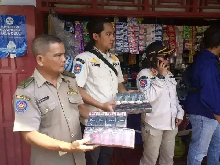 Operasi Gabungan Berhasil Sita Ribuan Batang Rokok Ilegal di Nganjuk:  Perang Melawan Peredaran Barang Ilegal