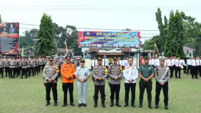 Polres Kampar Apel Gelar Pasukan Ops Zebra Lancang Kuning 2023