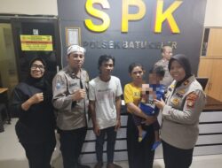 Polsek Batuceper Pertemukan Balita Koban Penculikan dengan Keluarga