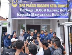 Partai NasDem Sibolga Salurkan 10 Ribu Karung Beras 