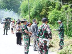 TNI, Warga dan Pemkab Toba Gotong Royong Aksi Bersih Desa