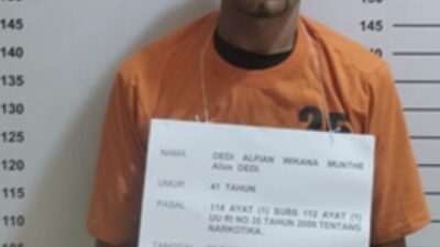 Seorang Pria Warga Padang Bulan Ditangkap Polisi di Teras Rumahnya