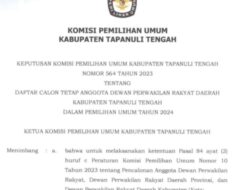 KPU Tetapkan 307 DCT di Tapteng: 47,06 Persen Keterwakilan Perempuan