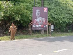 Bawaslu Tapteng Tertibkan Baliho Gambar Jokowi Bertuliskan PSI
