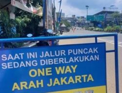 Puncak Bogor Berlaku Satu Arah ke Jakarta
