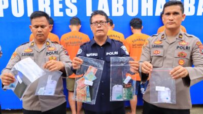 Peredaran Narkotika di KTV, Polres Labuhanbatu Amankan 5 Orang Pelaku