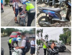 Polisi Tilang Pelajar Tidak Pakai Helm di Siantar