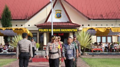 Polres Humbahas Apel Pasukan Ops Lilin Toba 2023 Pengamanan Nataru