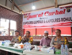 Kapolres Kampar & Kapolres Rohul Jumat Curhat dengan Masyarakat Perbatasan