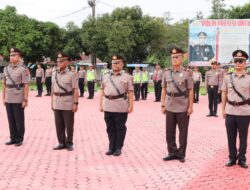 Kapolres Toba AKBP Wahyu Indrajaya Pimpin Sertijab Personil Jajaran