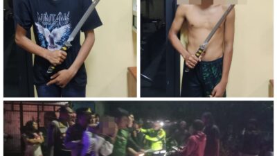 Polres Pematang Siantar Amankan 2 Pemuda Bawa Samurai