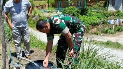 TNI AD Manunggal Air, Kodim 0210/TU Bangun 6 Titik Fasilitas Sumur Bor di Humbahas