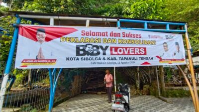 Spanduk Relawan Bobby Lovers Raib di Sibolga 