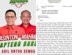 Paslon MAMA di Tapteng Berpeluang Daftar Ulang ke KPU