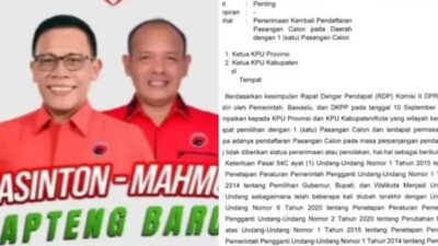 Paslon MAMA di Tapteng Berpeluang Daftar Ulang ke KPU