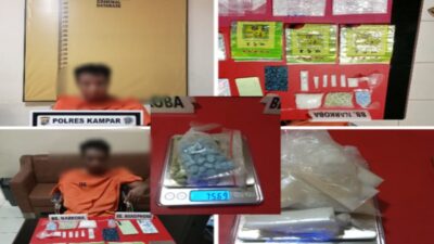 Polres Kampar Ungkap Pelaku Sabu 120.72 Gram dan 201 Butir Ekstasi