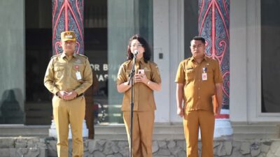 Usai Dilantik Presiden, Bupati Humbahas Dr Oloan P. Nababan Pimpin Apel Perdana