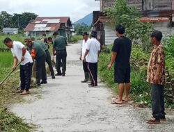 Babinsa, Pemdes dan Masyarakat Desa Parbaju Toruan Galakkan Gotong Royong