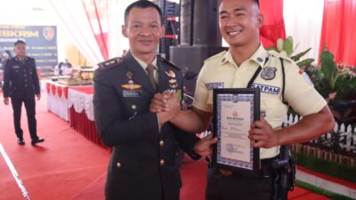 Polres Labuhanbatu Beri Penghargaan ke Satpam BRI Rantauprapat