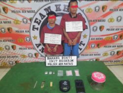 Polsek Aek Natas Bekuk Dua Pria Pengedar Sabu di Terang Bulan